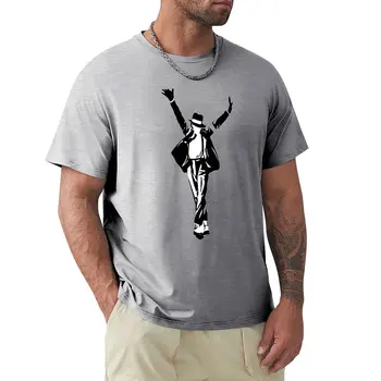 Тениска с изображение на Майкъл Джексън в танцова поза, летни дрехи, графични обичаи, създайте своя собствена тениска за мъже