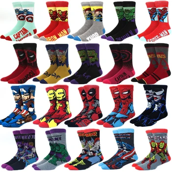 Мъжки чорапи, модни мъжки забавни чорапи в стил аниме, хип-хоп, аниме, чорапи с изображение на анимационни филми, високо качество на шивашки.
