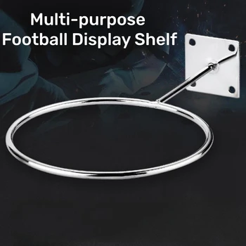 Многофункционална футболна витрина, държач за топки, монтиран на стената рафтове за съхранение на баскетболни топки, желязо, спестяващ пространство интериор дневна