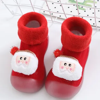 Снежни Коледни Детски чорапи, обувки, детски чорапи, Мультяшная Детски обувки за бебета, чорапи за секс