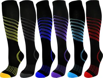 Спортни чорапи унисекс, мъжки чорапи от чесаного памук, компресия чорапи, модни цветни квадратни чорапи Happy Dress, Гамаши