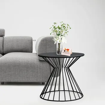 Модерни мебели Прости железни холни маси Изчистен черен диван-приставной масичка Леки Луксозни метални кръгли маси приставные