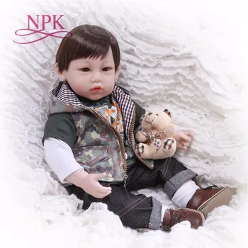 NPK 52 см. Нов дизайн, мека vinyl кукла-Реборн за момичета, момчета, новородени кукли за деца, подаръци за рожден ден, детско рокля