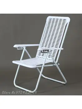 Бял пластмасов стол, стол за почивка, сгъваем стол, стол за обедната почивка, годишен офис, плажен стол за бременни, готин стол за сън.