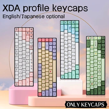 140 клавиши PBT Keycap БОЯДИСВАТ-SUB Профил XDA, английски Японски Персонализирани капачки за ключове за механична клавиатура Cherry MX Switch