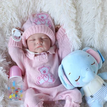17-инчовата реалистична кукла-Реборн с пълна силиконово тяло, играчка за новородени бебета 43 см, реалистични играчки, подарък за рожден ден за момичета