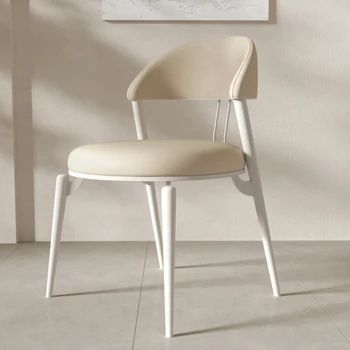 Кухненски стол в скандинавски стил, Модерни дизайнерски столове за трапезария от бяла кожа на пода, луксозна офис мебели Silla Comedor за дома MQ50CY
