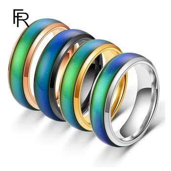 Празно пръстен с променящите се цветове, чувствително към температурата, за мъже и жени, умно пръстен от титанов стомана