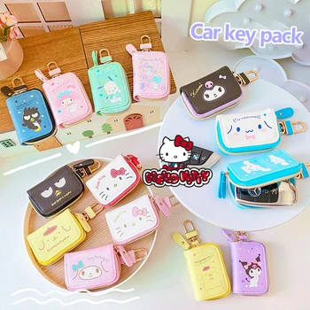 Калъф За Ключове От Колата На Hello Kitty Sanrio Аниме Kuromi Melody Cinnamoroll Мъжки Титуляр-Организатор В Чантата Си За Ключове, Чанта За Карти, Автомобилни Аксесоари