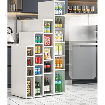 Модерен Пластмасов Шкаф за Баня за дома за Настаняване Пропуски Изтеглящи Шкафове на Колела Лесен Креативен Дизайн За Съхранение в Кухнята