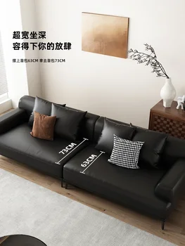 Първият слой от телешка кожа За средни и малки апартаменти, Модерно минималистичная хол, Тройна директен диван
