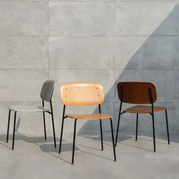 Скандинавски Модерен стол за хранене с Минималистичен Безплатна Доставка Уникални дървени Черни столове Метални Хотелски шезлонги Salle Manger Мебели за дома