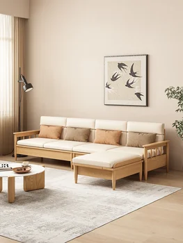 Многофункционална мека Мебел За съхранение на вещите От масивно Дърво в Японски стил, Големи и Малки Апартаменти, Хол Кремав цвят