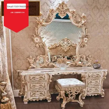 Европейският тоалетка луксозна резбовани мебели за спални по френски дворец