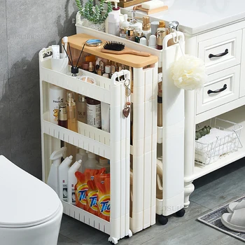 Скандинавските многофункционални шкафове за баня, шкаф за съхранение на домашната кухня с сверхузким разлика, лесен открит шкаф за баня