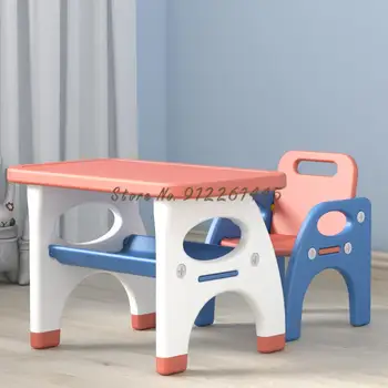 Набор от детски маси и столове за дома, играчки за ранно обучение на писмото, детска награда за хранене, пластмасова детска масичка