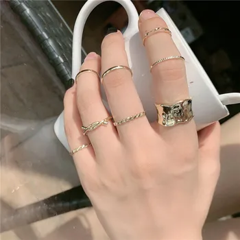 Набор от завъртане на пръстените студен вятър Дизайн в японски стил, пръстен на показалеца си, просто пръстен, женско, Безплатна доставка