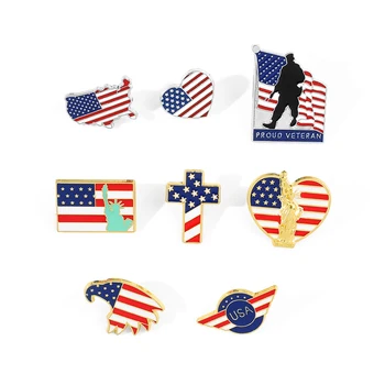 Жени за Лацкана Хартата на САЩ Сладък Герб на Съединените Щати Карта на Америка Флаг Национална Емблема Брошка Пуговица Икони Игли за Лацкана