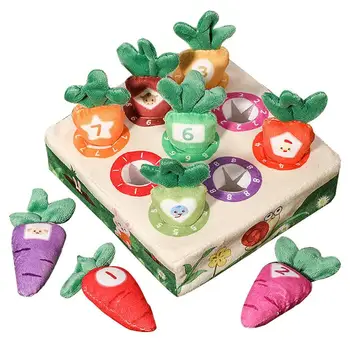Играчка за избор на моркови Плюшен игра за събиране на реколтата от моркови Цифрово разпознаване на предучилищни образователни играчки за развитие на малък мотор при деца