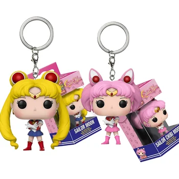 Аниме Sailor Moon Ключодържател с хубава фигура Кукли, чанта за двойки, ключодържател, Автомобили верижка за ключове, Аксесоари, Играчки, подарък за мъже, жени, приятели