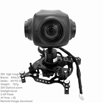 Камера INNLOI Starlight с 33-кратно 20-кратно оптично увеличение, поддръжка на трехосной стабилизиране, позициониране цели, проследяване, видео цели